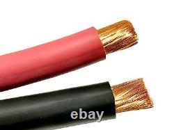 1/0 Awg Welding Cable Wire Sae J1127 Copper Battery Solar Black & Red 100' Each
