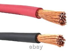 1/0 Gauge AWG Welding/Battery Cable Black & Red (25 FEET OF EACH COLOR)