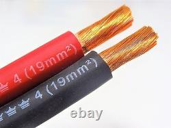 100' Excelene 4 Awg Gauge Welding Cable 50' Black 50' Red USA Made Battery Leads