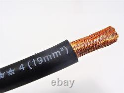 100' Excelene 4 Awg Gauge Welding Cable Black USA Made Battery Leads Copper