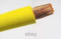 100' Ft 4 Awg Gauge Welding Cable Yellow Copper Battery Leads Made In USA