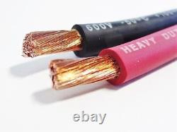 120 FT 6 gauge AWG EXCELENE 105c WELDING CABLE RED MADE IN USA 60' BLACK 60' RED
