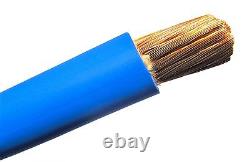 125' FT #1 AWG WELDING/BATTERY CABLE BLUE 600V PURE COPPER USA MADE 105c