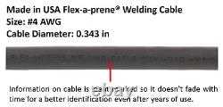150 Amp Welding Leads Assembly Set Dinse 10-25 Connector #4 AWG Cable 15 FE