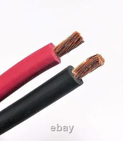 150' Ft 8 Awg Gauge Welding & Battery Cable 75' Red & 75' Black USA Copper