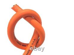 200' 1/0 Highly Flexible Welding Whip Cable Orange 600v USA Made Epdm Copper Awg