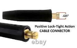 200 Amp Welding Leads SET LC40 Connector #2 AWG cable (15 FEET EACH LEAD)