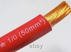 25' Excelene 1/0 Awg Welding/battery Cable Red 600v Made In USA Copper