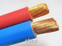 30' Ft 1/0 Awg Welding/battery Cable 15' Red 15' Blue 600v Made In USA Copper