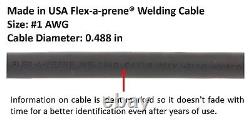 300 Amp Ground Clamp Welding Lead Dinse 35-70 Connector #1 AWG cable (15 FEET)