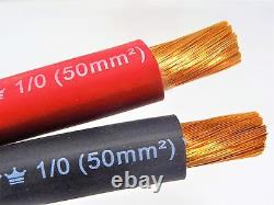 50' Excelene 1/0 Awg Welding/battery Cable 25' Red 25' Black 600v Made In USA