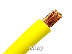 50 FT #1 AWG WELDING BATTERY CABLE YELLOW 600V PURE COPPER SOLAR USA MADE 105c