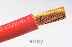 50' Ft Excelene 2 Awg Gauge Welding Battery Cable 25' Red & 25' Black USA Leads