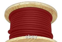 500' 1 AWG Welding Cable Copper Flexible Battery Wire Red 600V
