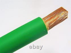75' Ft 4 Awg Gauge Welding Cable Green Copper Battery Leads Made In USA