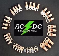 AC/DC WIRE Bare Copper Lug Ring Terminals Battery Wire Welding Cable AWG