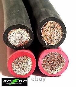 Battery Cable Pure Copper Power Wire 1/0 or 2/0 Gauge AWG Made in USA SAE J1127
