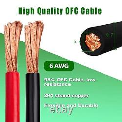 Kimbluth 6 Gauge Battery Cable Copper Wire 25FT Red+25FT Black 6 AWG Welding