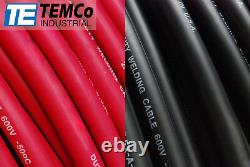 WELDING CABLE 1/0 200' 100' BLACK 100' RED FT BATTERY USA Gauge Copper AWG Solar