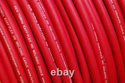 WELDING CABLE 1/0 200' 100' BLACK 100' RED FT BATTERY USA Gauge Copper AWG Solar