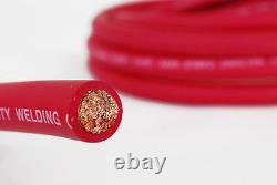 WELDING CABLE 1/0 AWG 40' 20'BLACK 20'RED FT BATTERY USA Gauge Copper AWG Solar