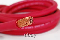 WELDING CABLE 1 AWG 200' 100'BLACK 100'RED FT BATTERY USA NEW Gauge Copper Solar