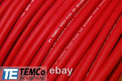 WELDING CABLE 4/0 RED 25' FT BATTERY LEADS USA NEW Gauge Copper AWG Solar