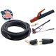 WeldingCity 25' 1-AWG Welding Cable with 300A Stick Holder Ground Clamp Dinse Plug