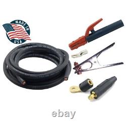 WeldingCity 25' #1 Welding Cable with 300A Stick Holder Ground Clamp Tweco Plug