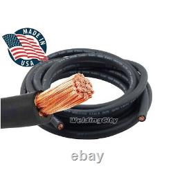 WeldingCity 25-ft USA Made 1-AWG Welding Cable with 300A Stick Holder Dinse Plug