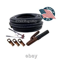 WeldingCity 50-ft #2 Ga 2-AWG Welding Cable Lead 300A Stick Holder & Work Clamp